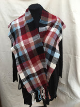 Load image into Gallery viewer, Favourite Vee backed  mixed colour plaid scarf/shawl
