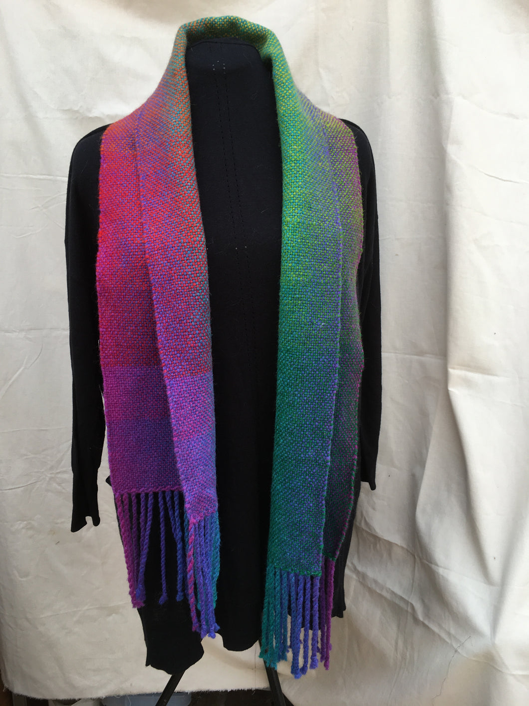 pure wool graduated colour feature scarf