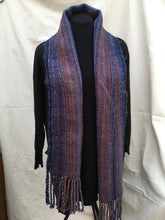 Load image into Gallery viewer, Scarf in a multi mix of rich darker colours.
