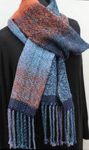 Load image into Gallery viewer, Super long chunky acrylic scarf in graduated colours.
