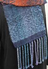 Load image into Gallery viewer, Super long chunky acrylic scarf in graduated colours.
