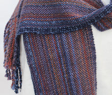Load image into Gallery viewer, Scarf in a multi mix of rich darker colours.
